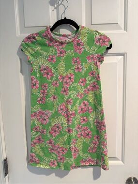 Lilly Pulitzer Girls Seahorse Print T-Shirt Dress Size Large 8-10 Cotton
